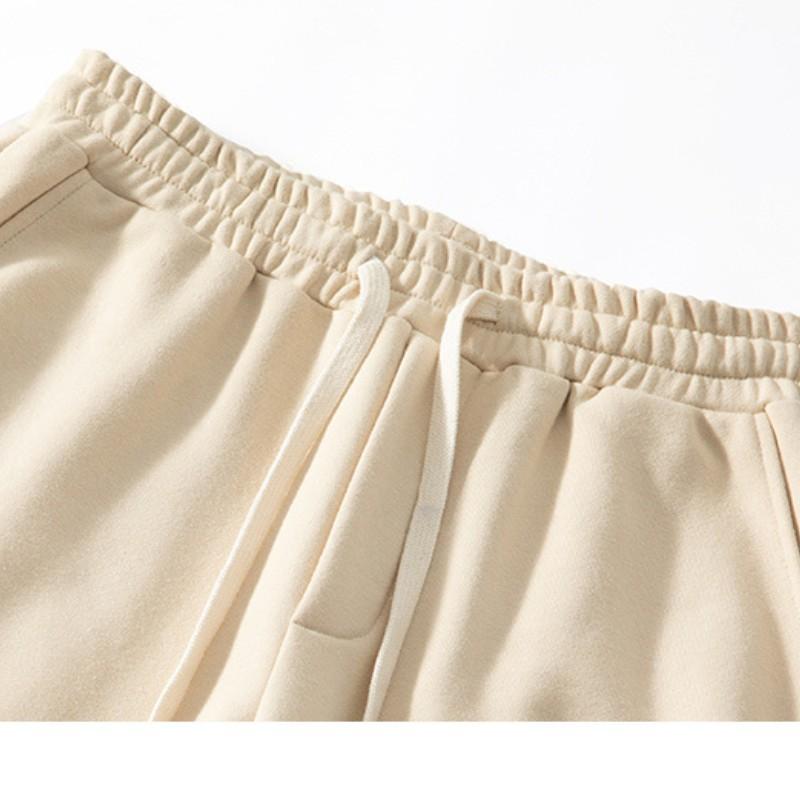 Men's Spring and Fall Casual Straight Leg Vertical Vertical Solid Color Wide Leg Pants Winter Cotton and Fleece Thick Long Pants