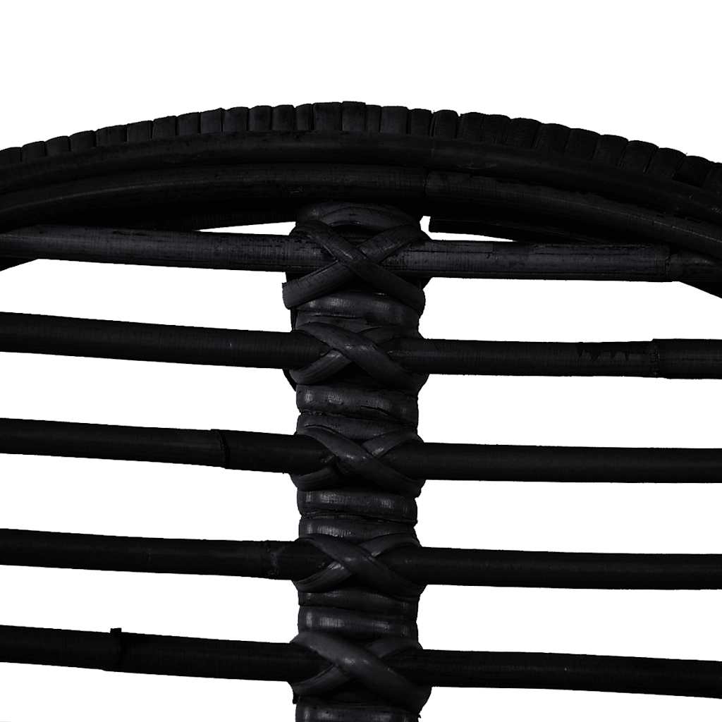 Vidaxl Krzesła Stołowe, 2 Szt., Czarne, Naturalny Rattan