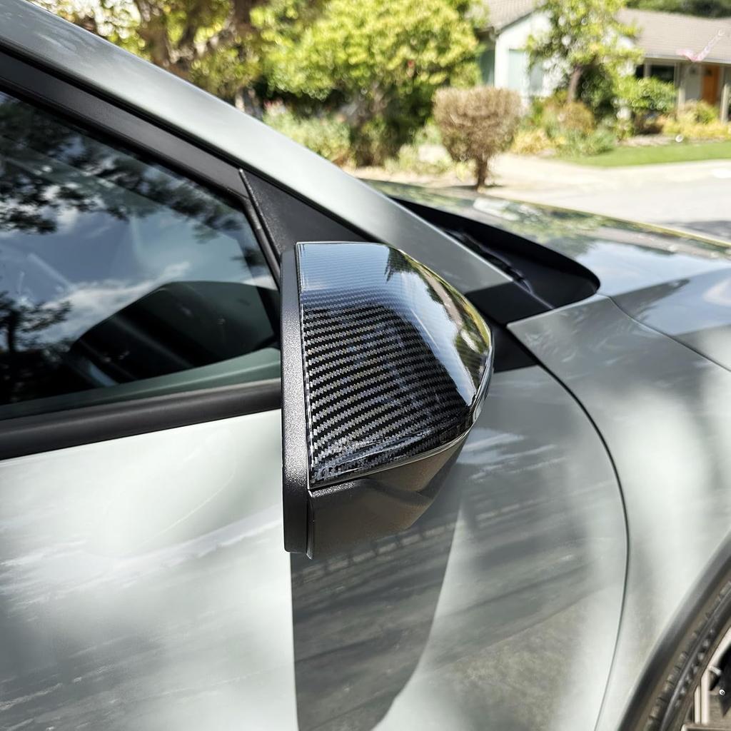 ABS Car Exterior Mirror Cover Side Rear View Mirror Covers Caps Compatible with Kia K4 2025-2026 Accessories (Carbon Fiber Style)