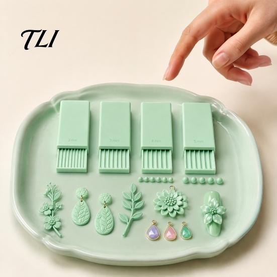 Mini Clay Mold 4Pcs/Set Gel Ball Makers, Polymer Rollers, 2mm 3mm 4mm 5mm Crafting Equipment Sphere Shaper Nail Art Bead Rollers for 3D Flowers,