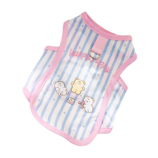 

Летний сетчатый жилет для собаки, дышащий жилет для питомца, милая футболка для собаки с металлическим D-образным кольцом для маленьких собак, для прогулок на свежем воздухе XS синий