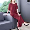 Chic Summer Two-Piece Set for Middle-Aged Women: Short Sleeve T-shirt and Pants