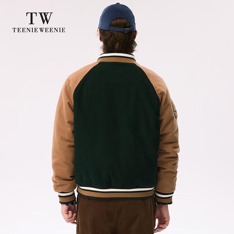 Teenie Weenie Men's Cartoon Bear Wool Blend Overcoat 2024 Winter