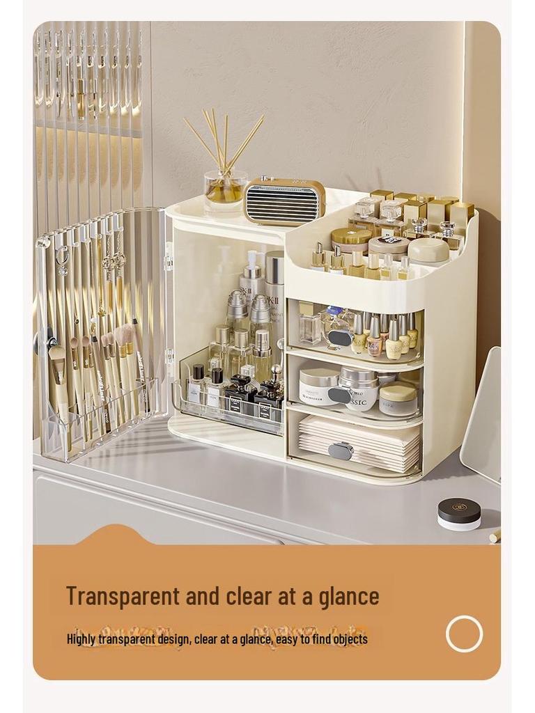Large Capacity Multifunctional Dustproof Storage Box for Cosmetics and Skincare