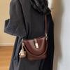 Womens Bucket Bag Crossbody Shoulder Vintage Chic Commuter Handbag Small Synthetic Leather Wine Brown
