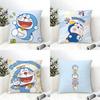 Cute Cartoo Cat DDoraemons Cushion Cover Eco Linen Pillow Case DoubleSided Print Breathable Durable Zipper Home Decor Gift