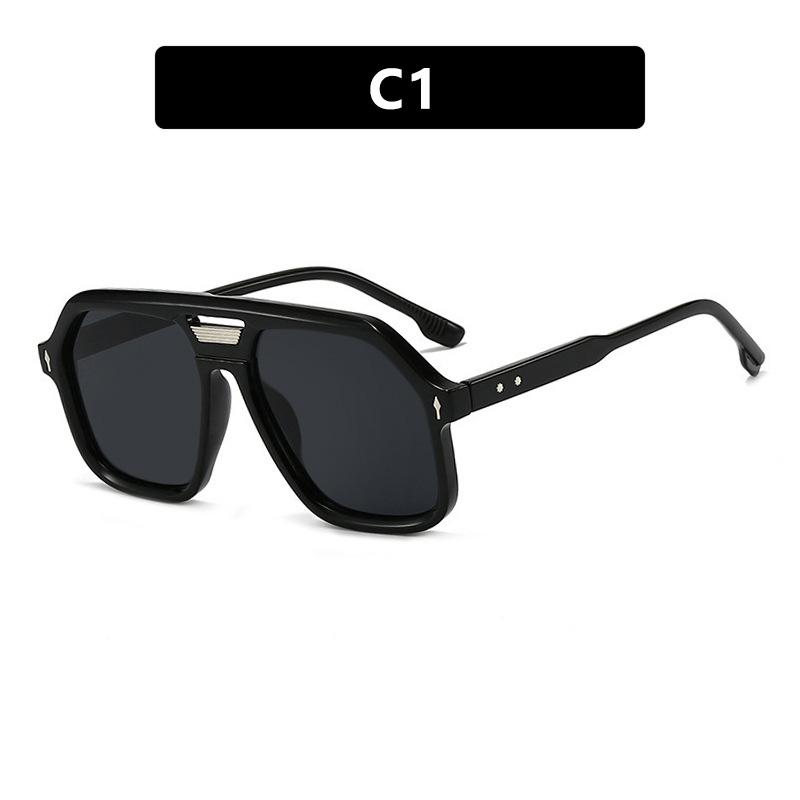 Classic Rivet Arrow Double Bridge Pilot Sunglasses Women For Men Vintage Sun Glasses Punk Popular Outdoor Driving Eyeglasses Uv