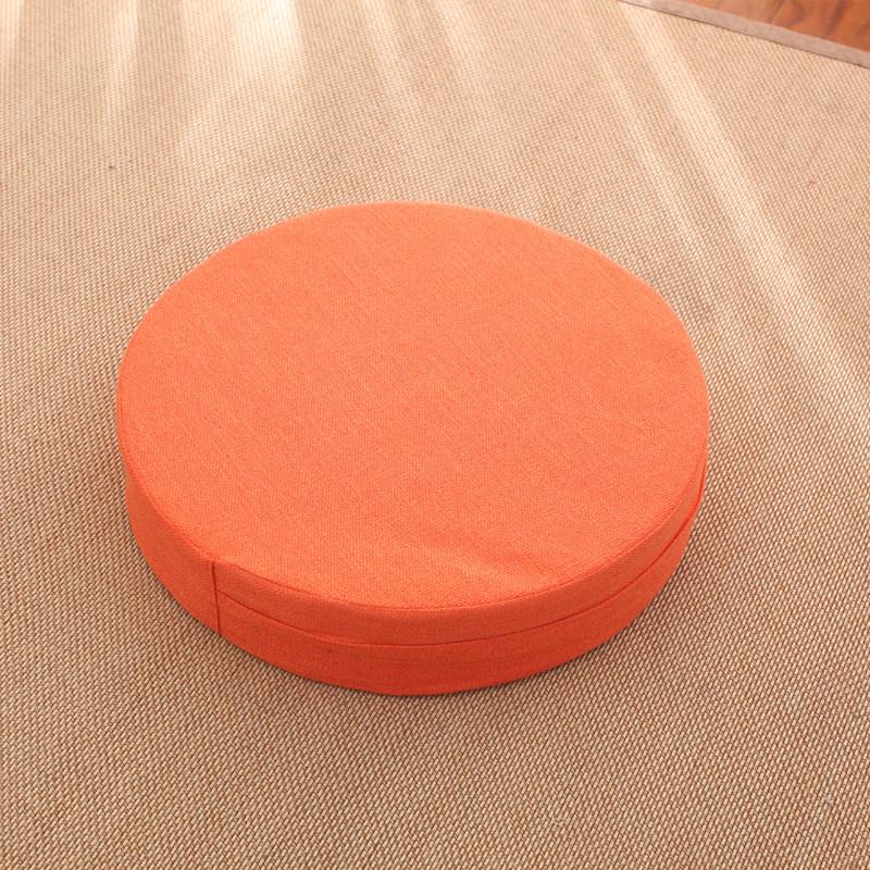 Thick Washable Japanese Zen Meditation Cushion - Round Tatami Linen Seat for Home and Balcony