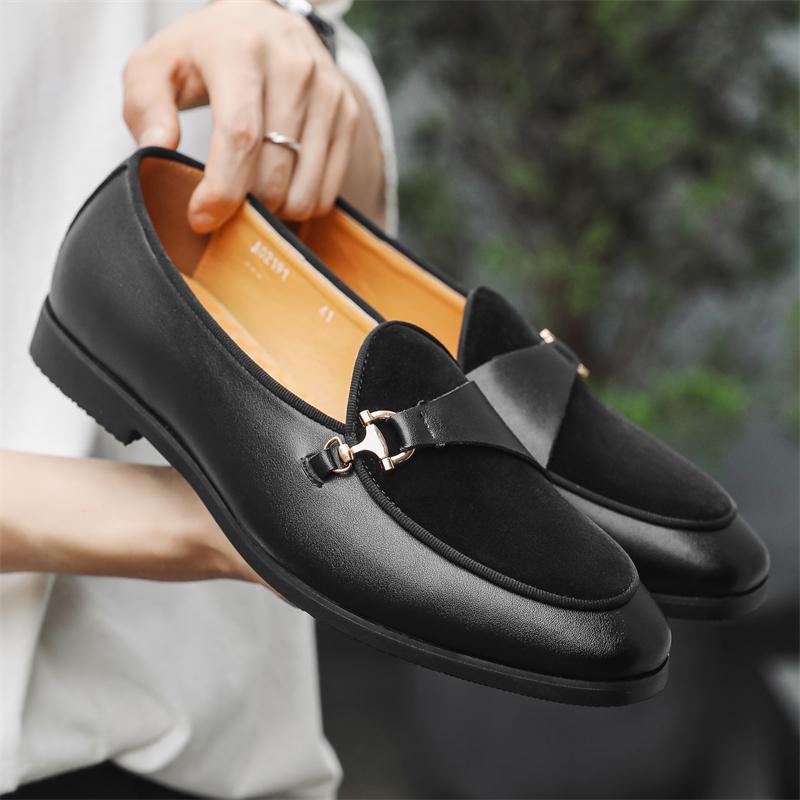 

Модная кожаная обувь Формальный дизайн личности Tenis Men De Hombre Мокасины Tenis Caballero Дизайнерские кроссовки Модное платье 46 чёрный