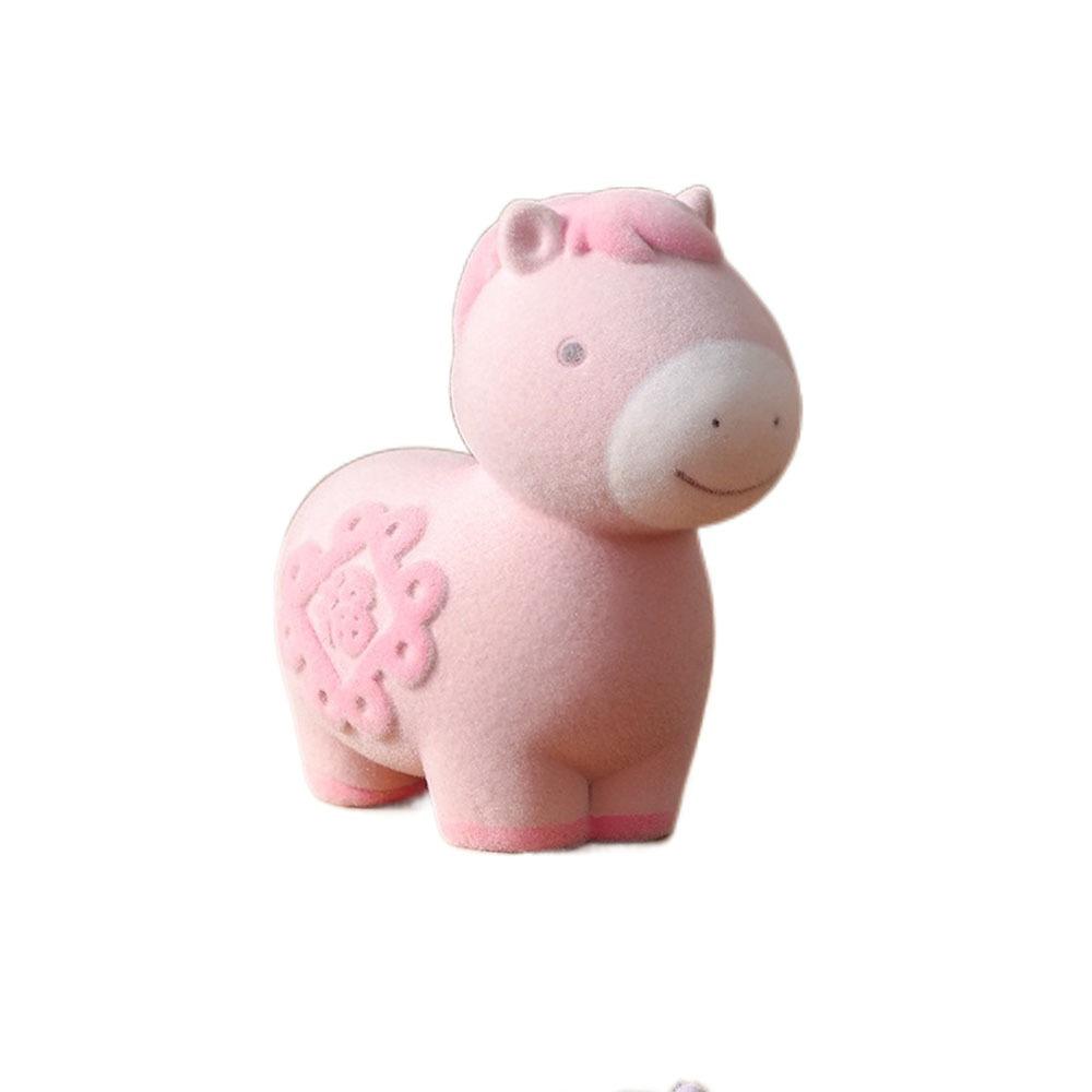 

Resin Zodiac Horse Ornaments Lucky New Year Decoration Plucked Horse Year Mascot Ornament Cabinet персиковый