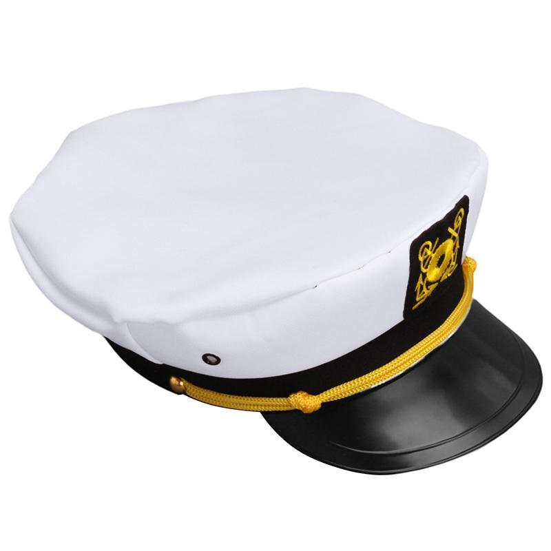 Yacht Captain Hat Adjustable Decorative White Hat Skipper Adult Unisex Event & Party Fancy Dress Supplies Sailor Captain Costume