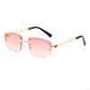 Vintage Rimless Square Diamond Sunglasses Women For Men Sun Glasses Punk Pink Shades Luxury Brand Designer Hip Hop Eyewear UV400