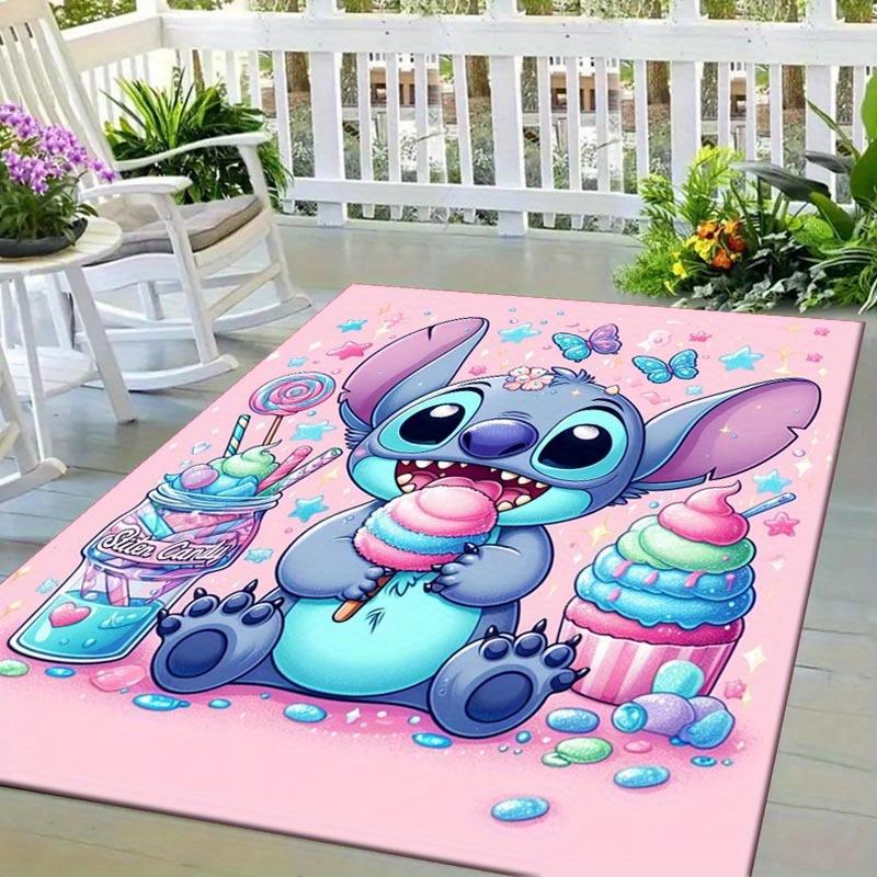 1pc Stitch Pattern Area Rug Soft Flannel Floor Mat for Living Room,Office,Bedroom and Carpet