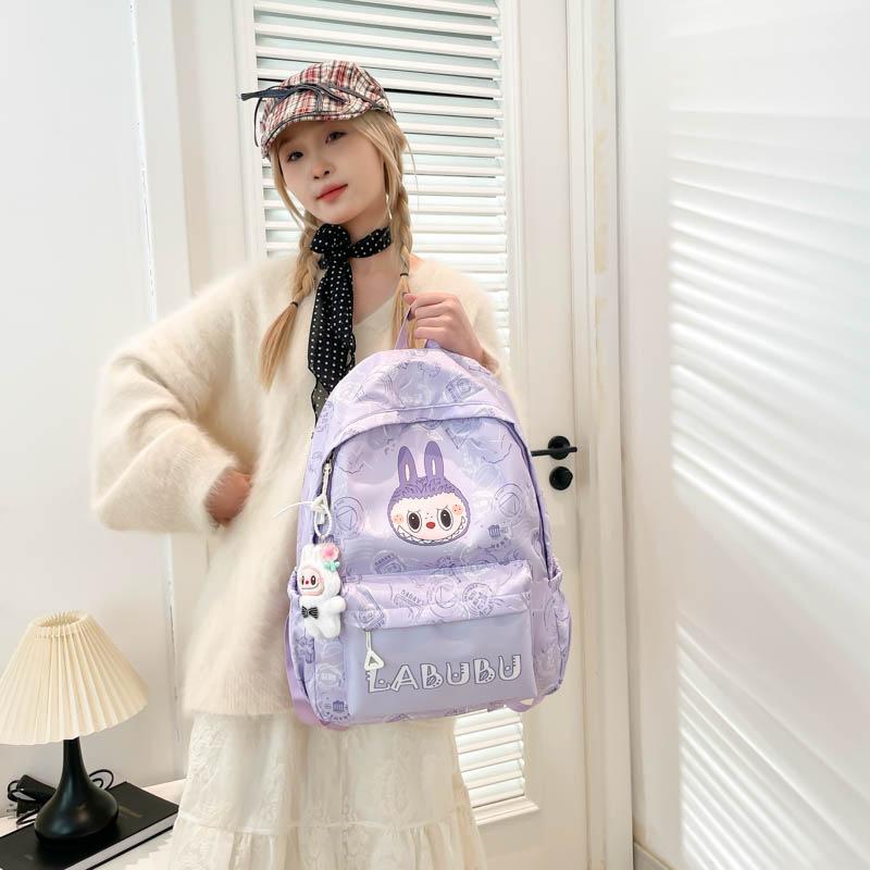 Schultasche Cartoon Labubu Neuer Trendiger Rucksack Große Kapazität Exquisiter Druck Schüler Ultraleichte Schultasche