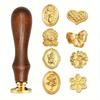 Yousheng Wax Seal Stamp Set Sealing Wax Stamp Heads with Wooden Handle Multiple Patterns Wax Seal Stamp Set for Letter Greeting Cards Gifts Decoration