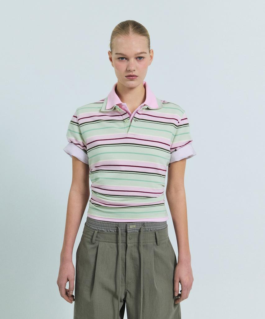 GROVE 26Ss Carell Stripe Pique Shirt (Mint)