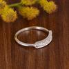 Minimalist Silver Leaf Ring with Cubic Zirconia, Dainty Nature Inspired Band, CZ Stackable Ring, Everyday Jewelry, Gift for Her.