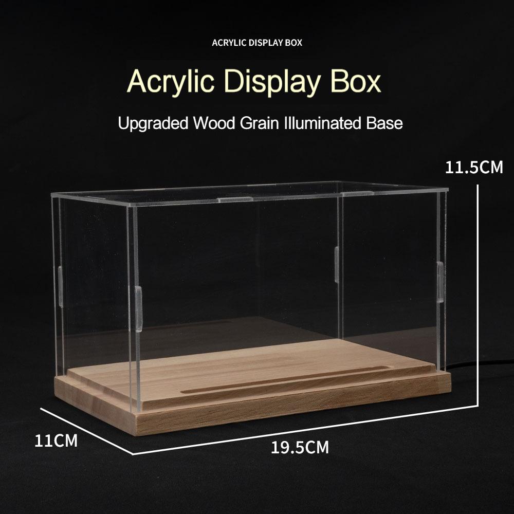 1/32 1/24 1/9 Spielzeugautos Motorradmodelle Transparente Acryl-Displaybox LED-Licht Automodell Holz-Staubschutzabdeckungen Für Kinder black