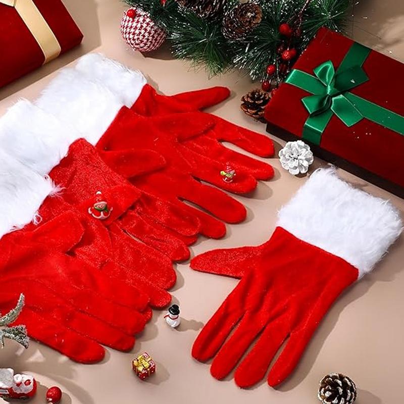 Christmas Motorcycle Headgear Cover & Gloves Plush Protective Santa Claus Motorcycle Helmet Cover Helmet Accessories