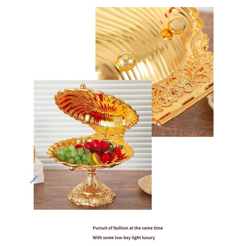 Durable Zinc Alloy High Foot Snacks Tray with European Shell Design for Corrosion Resistance and Easy Cleaning Maintenance.