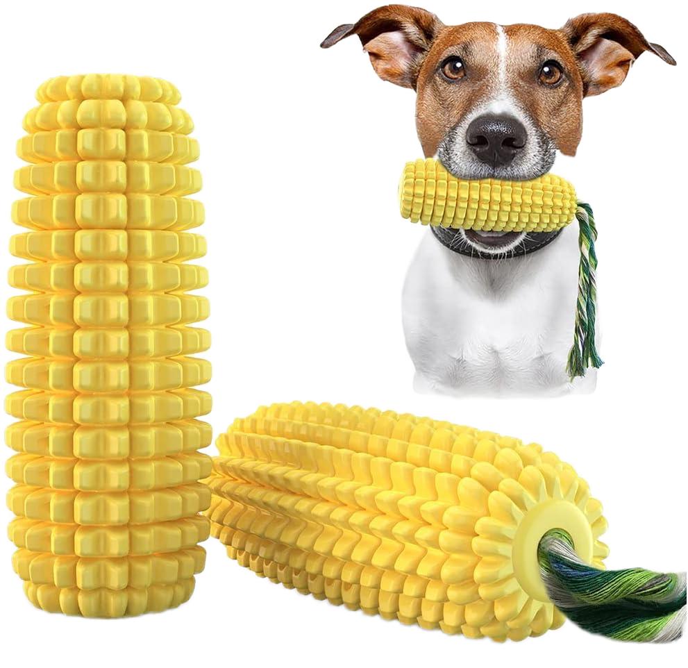 Wholesale Classic Simple Interactive Dog Chew Toy Eco-Friendly Plastic TPR Corn Molar Grinding Stick Squeaky Feature for Dogs (Yellow,S) жёлтый
