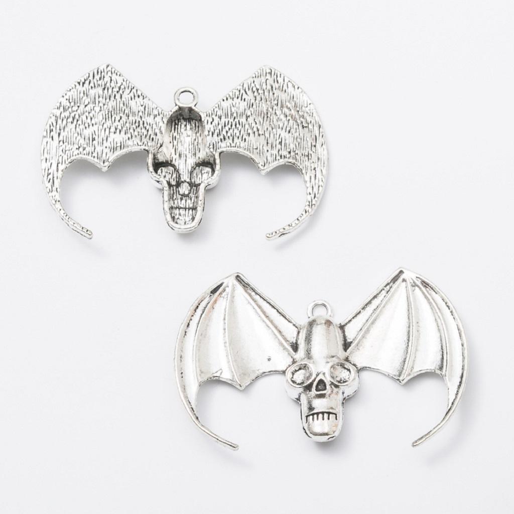 6x Mieszane Antyczne Srebrne Wisiorki Szkielety Charmsy Biżuteria Halloweenowa Rękodzieło