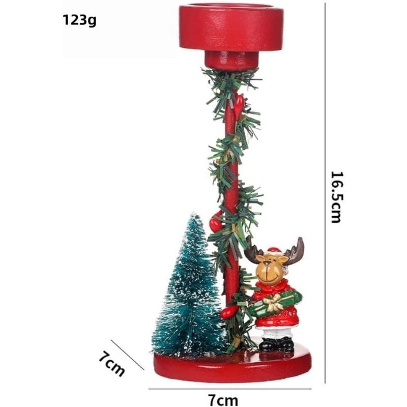 

Festive Christmas Tree Candle Holder with Santa and Snowman Decorations Ideal Holiday Centerpiece for Home and Party Tabletop