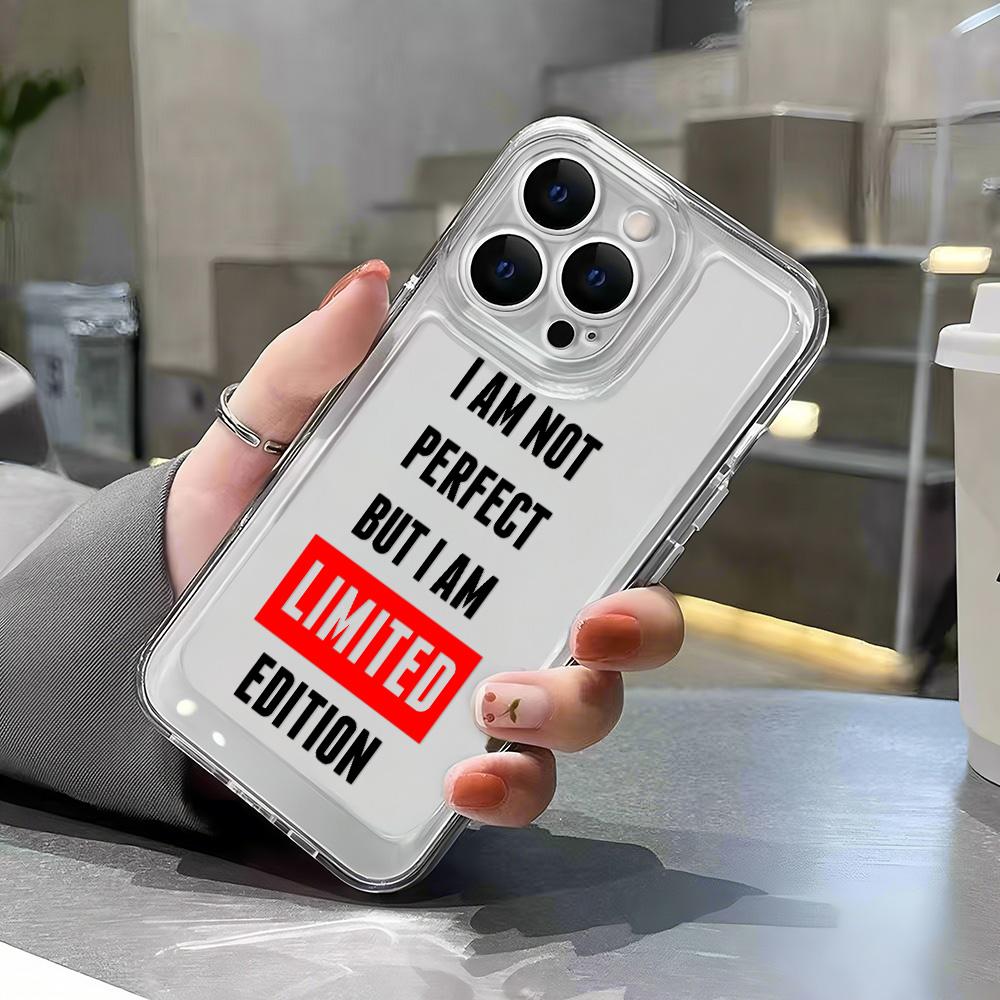 Simple English Phone Case For iPhone 16 Pro Case iPhone 15 11 13 12 14 Pro Max XR 16e XS 8 7 Plus SE2 Shockproof Cover