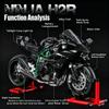 1/9 Kawasaki Ninja H2R with Spray Alloy Motorcycle Model Toy Vehicle Collection Sound and Light Off Road Autocycle Toys Car