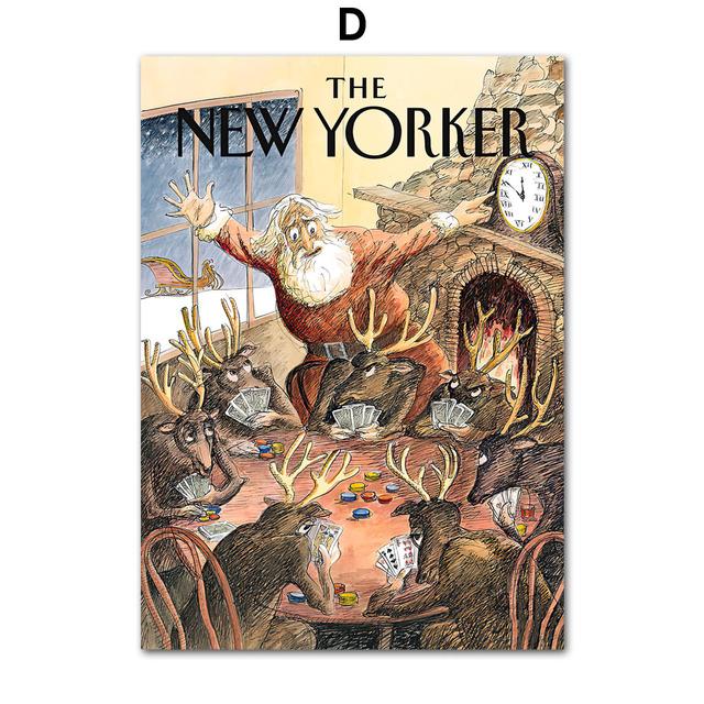 Weihnachten Santa Claus Candy Vintage Magazin Cover Wand Kunst Leinwand Malerei Poster Und Drucke Wand Bilder Für Schlafzimmer Dekor Kein Rahmen