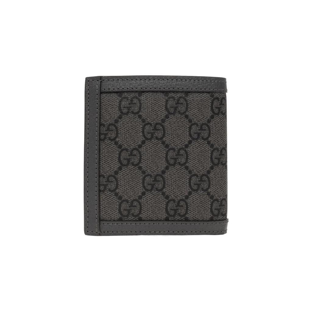 Gucci Ophidia Double G Logo Flap Wallet Men Wallets Gray Black 732016-UULBN-1244