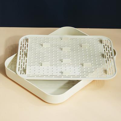 Plastic Drain Tray Household Living Room Multi-purpose Drain Rectangular Fruit Tray Tea Tray Double-layer Kitchen Storage
