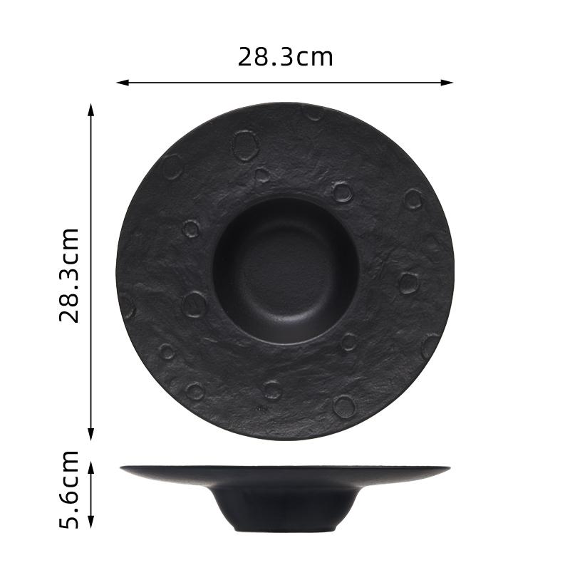 BRMeteorite Style Ceramic Plate French Restaurant Main Dish Cuisine Tableware Dessert Steak Plate Creative Home Kitchen TablewareEY