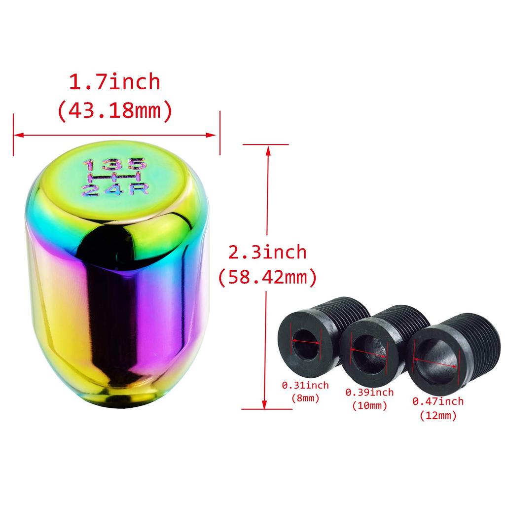 Abfer Schaltknauf Kurz und Aluminium für Schalthebel Universal Passend für Automatik und Manuell Auto Innenraum 5-Gang Knauf, Beschwert, Legierung, Autos,