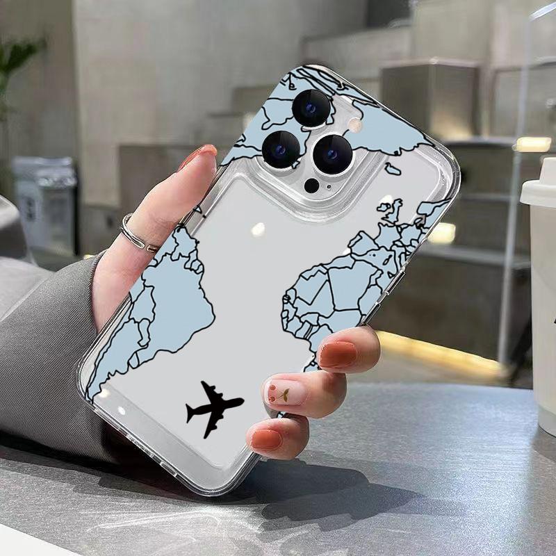 Custodia Trasparente Design Viaggio Aereo Per Custodie iPhone 16 Custodia Per iPhone 15 Pro Max Per iPhone 14 13 12 11 XS X XR 7 8 Plus Cover