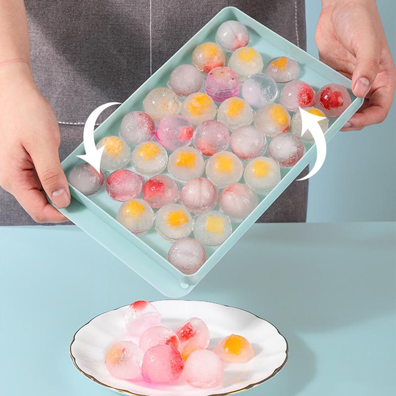 

33 отделения с крышкой, круглый поднос для кубиков льда, домашний бар, вечеринка, полипропиленовая пластиковая форма, форма для еды, сделай сам, форма для хоккея на льду, кухонные гаджеты