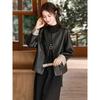 Black New Chinese Short Coat Autumn New Niche Jacket Top Women's Versatile Leather Jacket