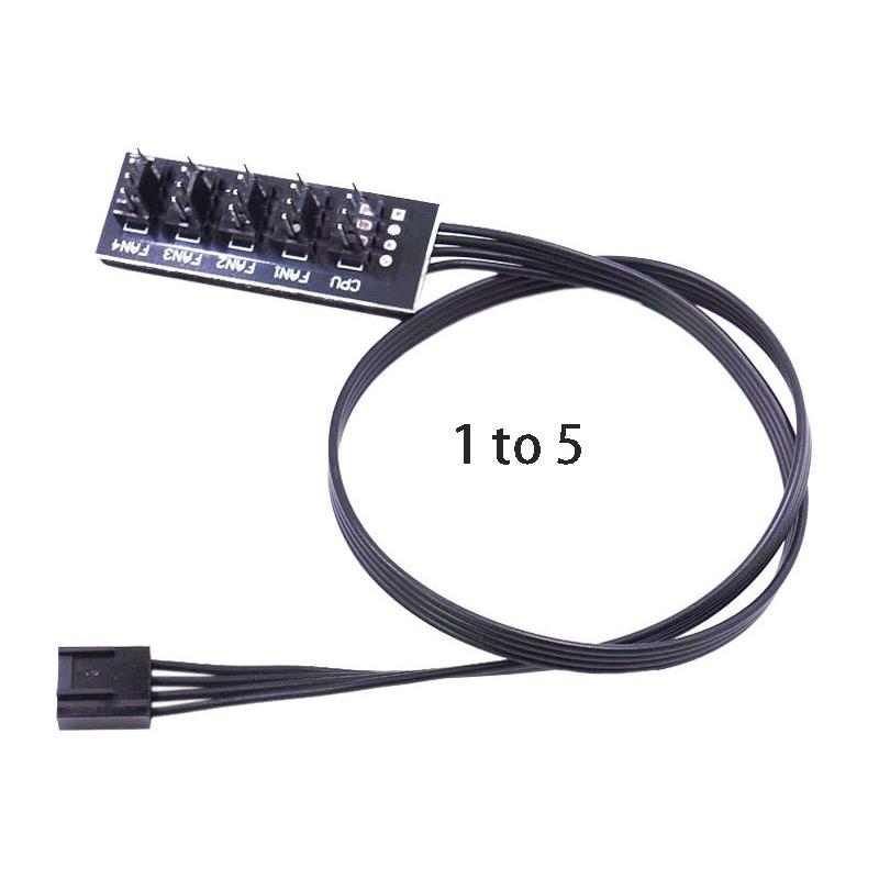 

Fan HUB for PC Case 4Ports PWM CPU Cooling Fan Converter Power Cable Splitter Motherboard 4pin Controller Fan Extend Adapter