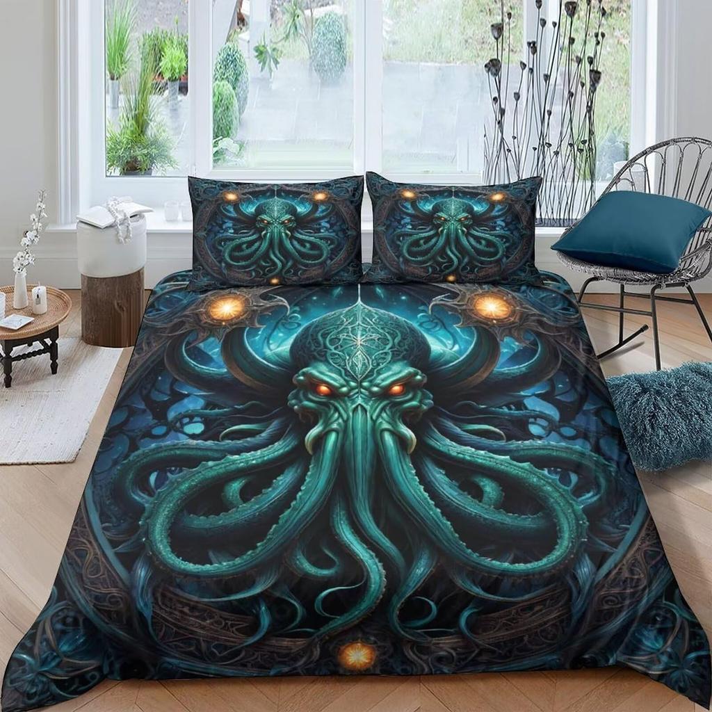 Devil Duvet Covers for Teens Adults Queen Size Quilt Covers Lightweight Down Room Decor 2 Pillowcases 1 Duvet Cover No Comforter