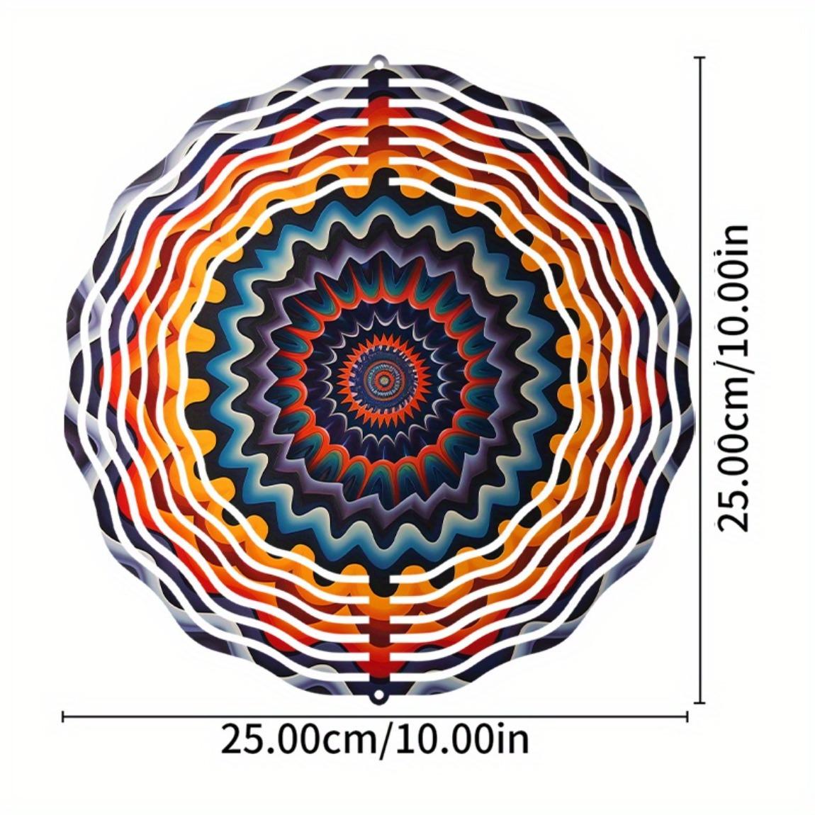 

Абстрактный психоделический ветряной спиннер - Кинетическая металлическая садовая скульптура и уличное подвесное мобильное искусство, без батареек/электричества 01A