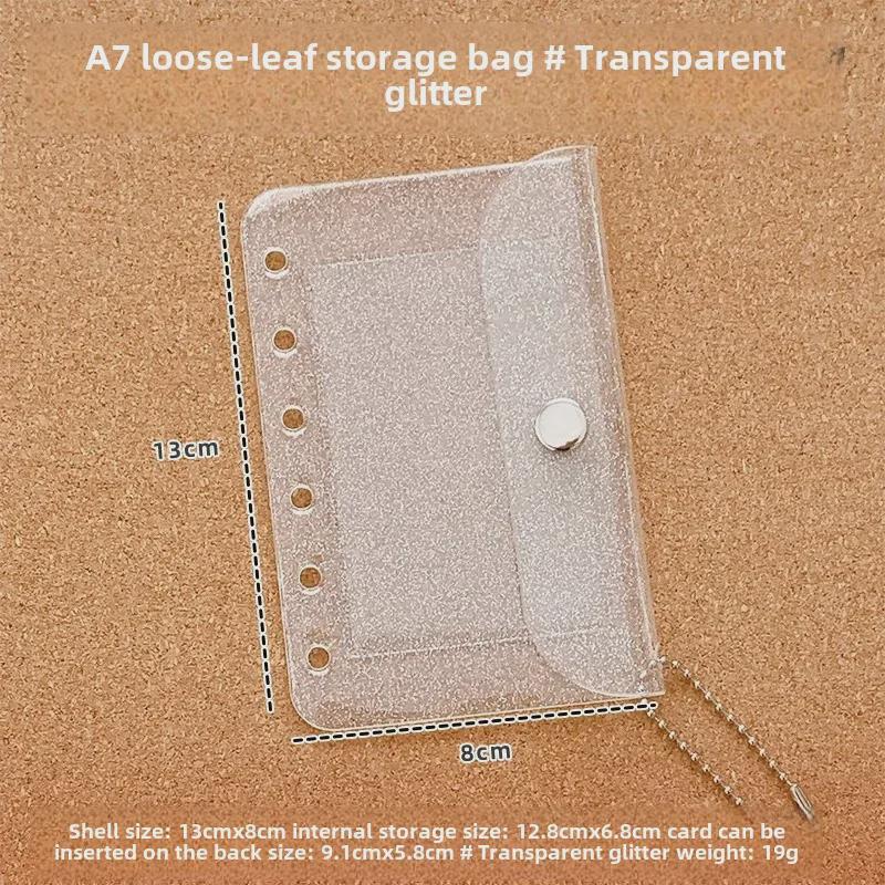 PVC Glitter Transparent A7/M5 Loose-Leaf Notebook & Storage Set
