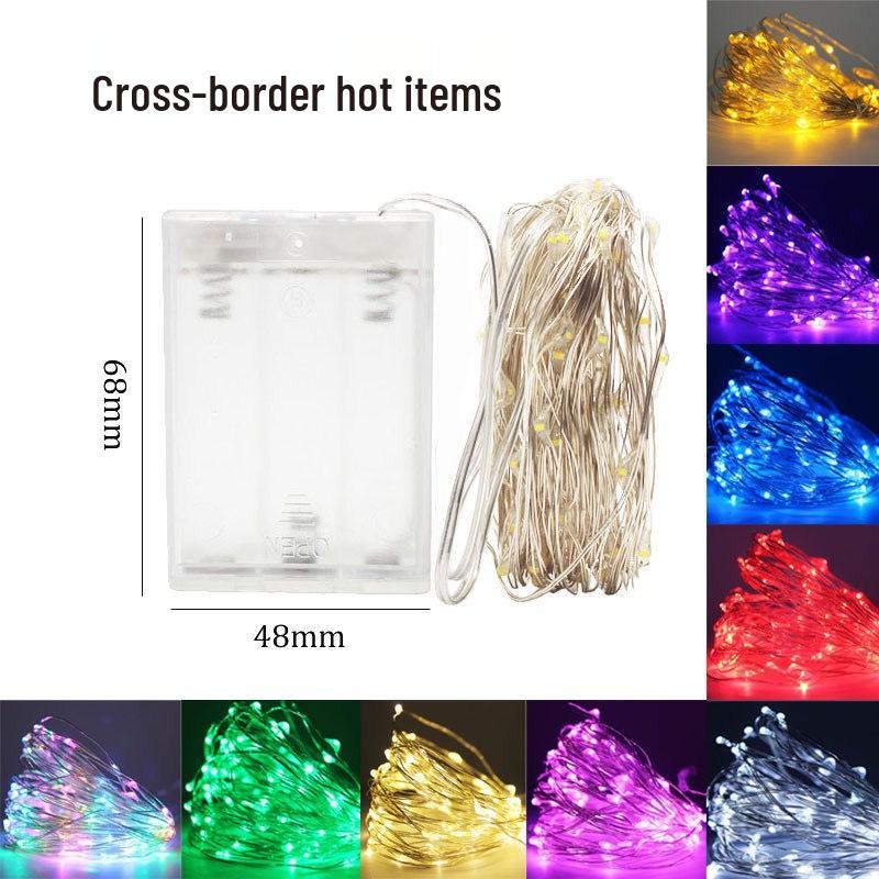 LED Copper Wire String Lights with Bubble Ball Decorations - 3AA Battery Powered for Christmas and Holiday Displays, Flashing Fairy Lights.