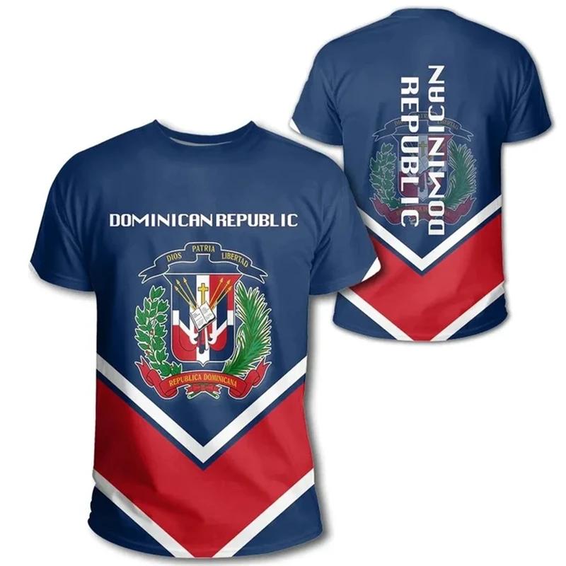 Dominican Republic Flag 3D Print T-Shirt Men's Quick Dry Sports Jersey Baseball Football Soccer Fan Shirt Summer Outdoor Top