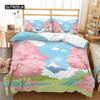 Kirschblüten Tagesdecke Abdeckung Japanischer Kirschbaum Rosa Floral Frühling Vintage Kulturelle Naturlandschaft Schlaf Bettwäsche Paket Damen Mädchen