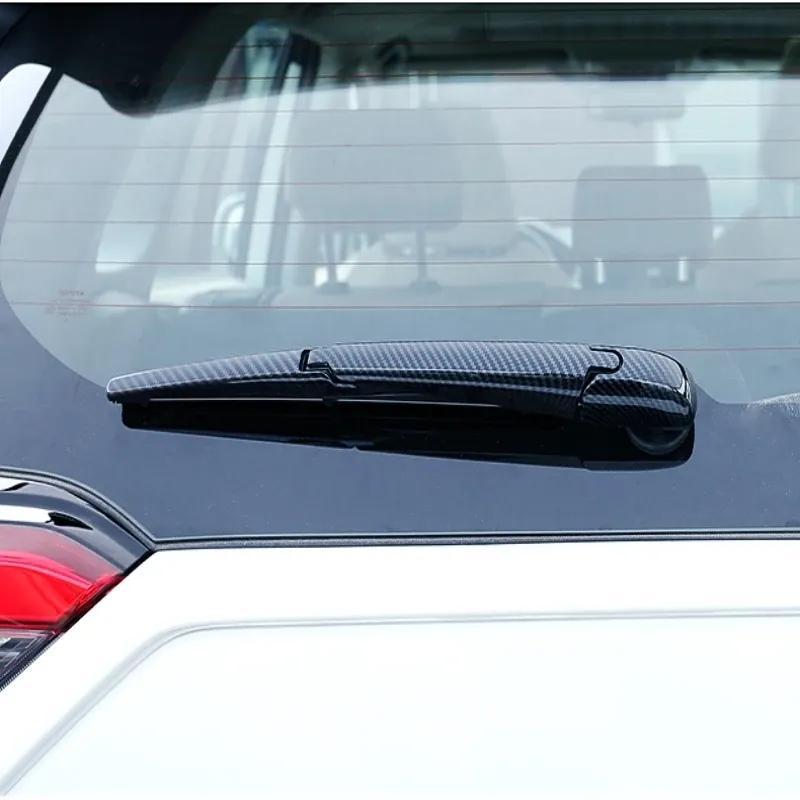 For Toyota RAV4 RAV 4 XA50 Hybrid - ABS carbonfiber Car Rear Back Window Wiper Arm Blade Cover Trim Sticker Car Styling