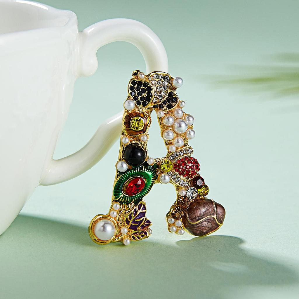 Luxury Rhinestone Floral Pearl Brooch for Women's Sweaters and Coats