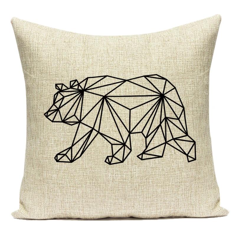 Simple Black White Cushion Animal Letters Coffee Home Polyester Pillowcase Car Sofa Home Decorative Throw Pillow Covers