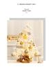 White PVC Flocked Mini Desktop Christmas Tree Set with Ornaments