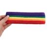 Polyester Rainbow Tennis Headband Colorful Sport Wristband Sport Safety Yoga Wrist Wrap  Running