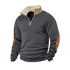Men S Retro Spliced Half Zip Long Sleeve Sweatshirt